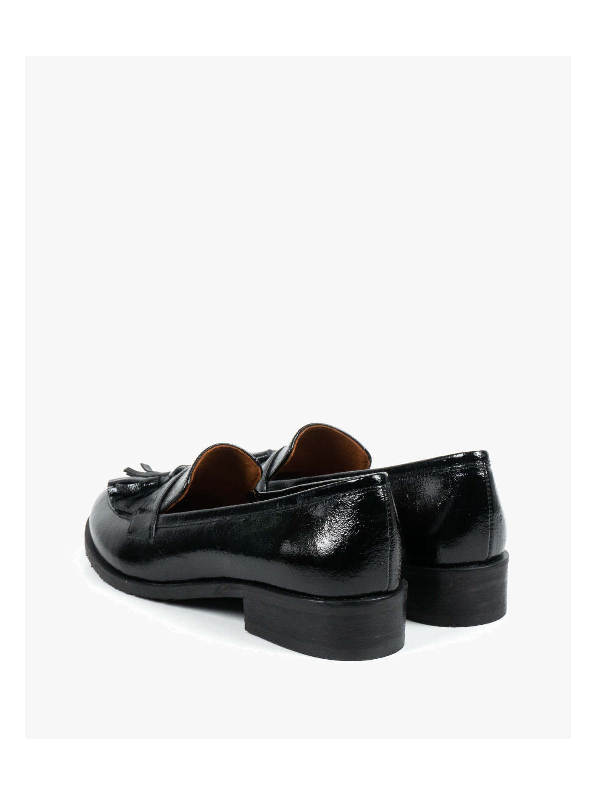 Czarne mokasyny damskie skórzane