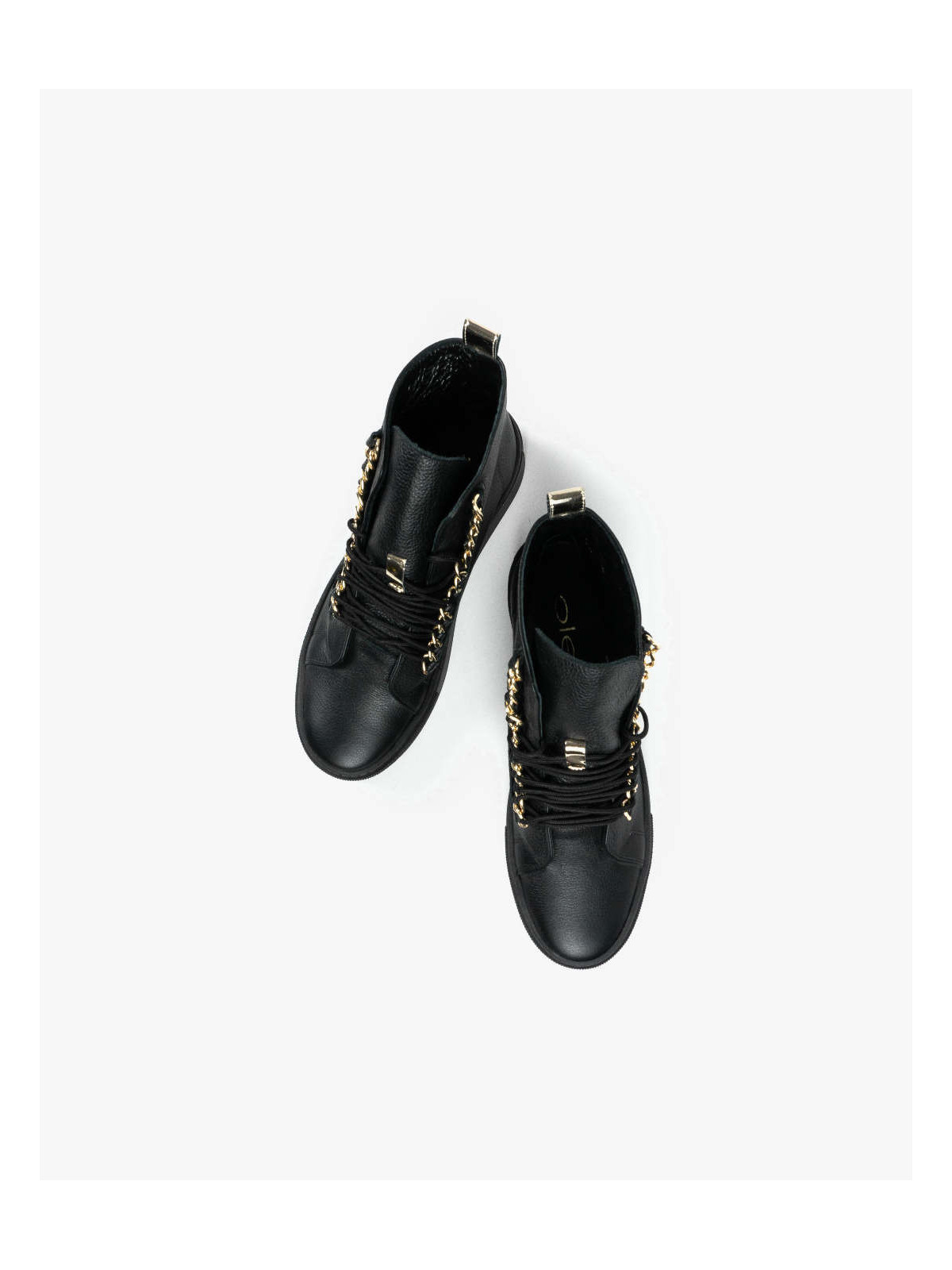 Czarne trampki damskie skórzane