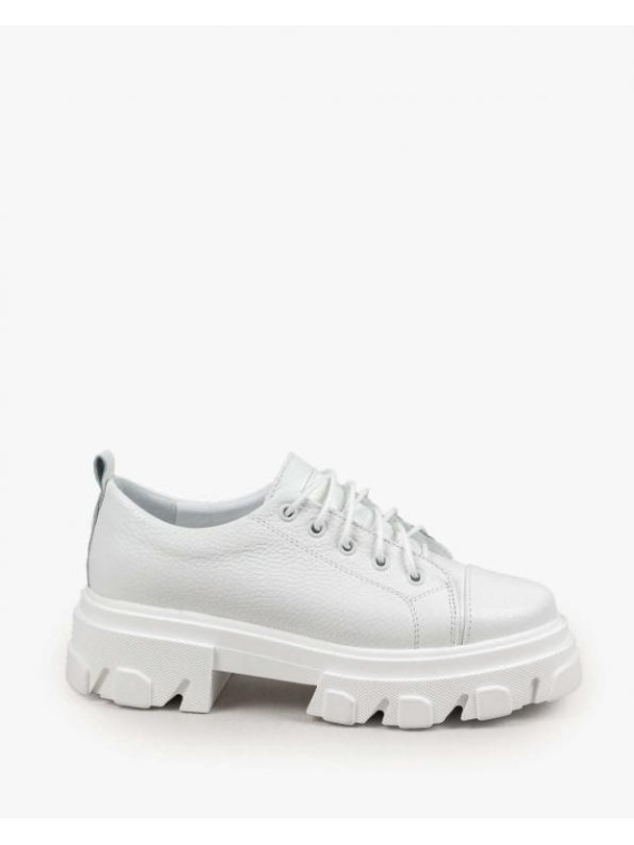 Białe trapery damskie skórzane