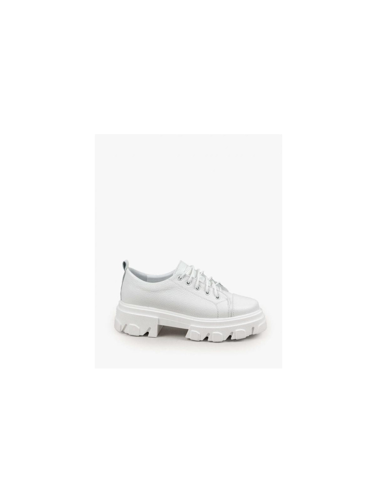 Białe trapery damskie skórzane