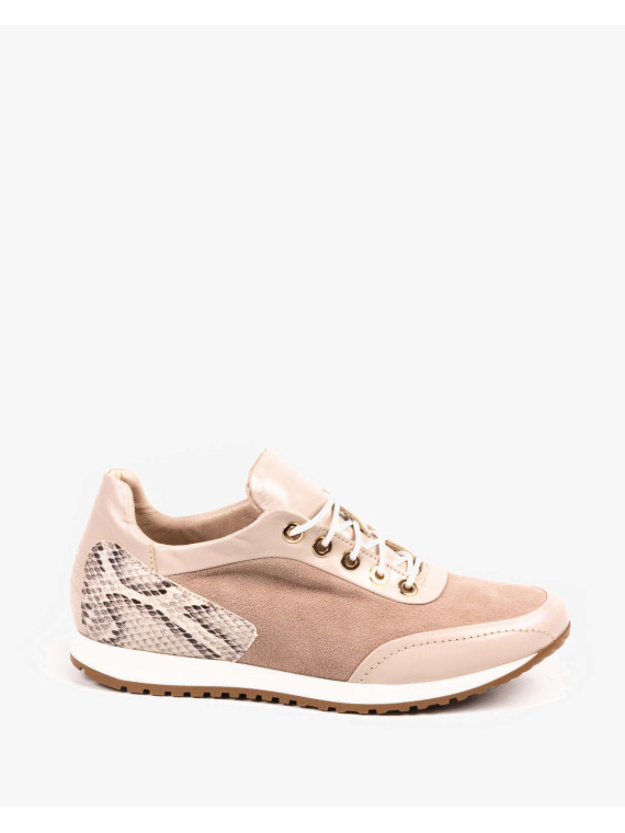 Beżowe adidasy damskie skórzane