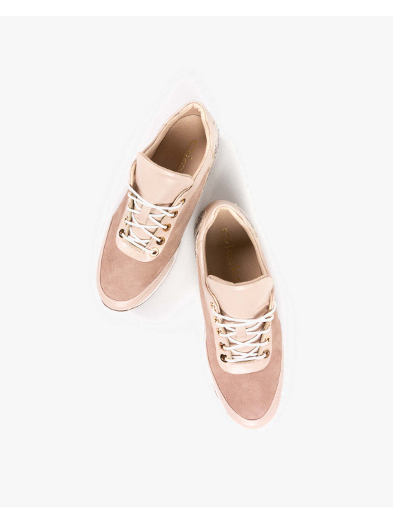 Beżowe adidasy damskie skórzane