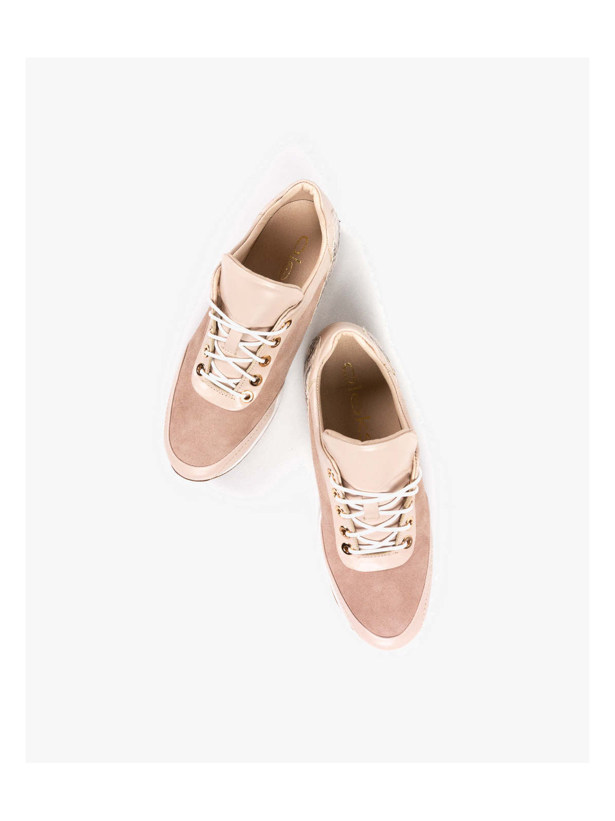 Beżowe adidasy damskie skórzane