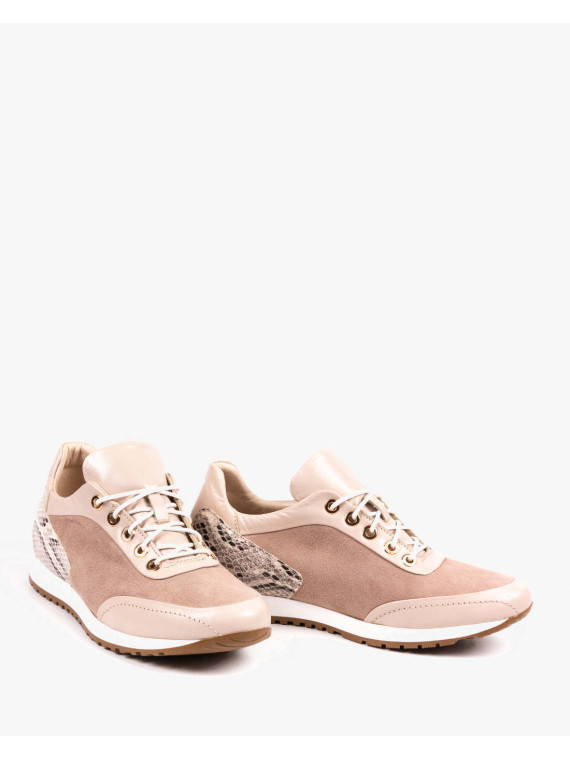 Beżowe adidasy damskie skórzane