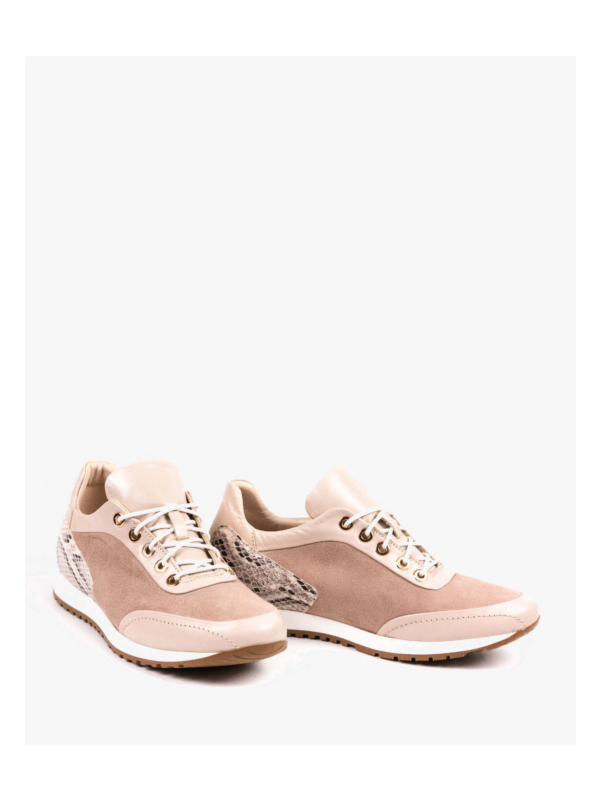 Beżowe adidasy damskie skórzane