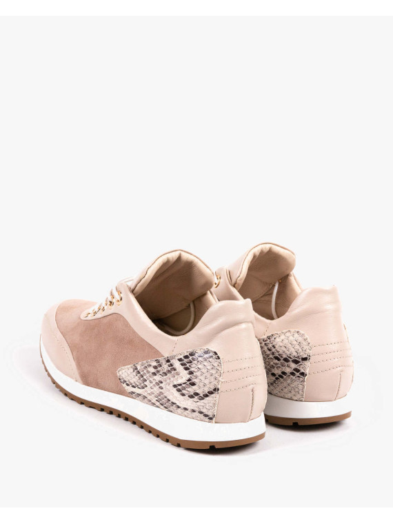 Beżowe adidasy damskie skórzane