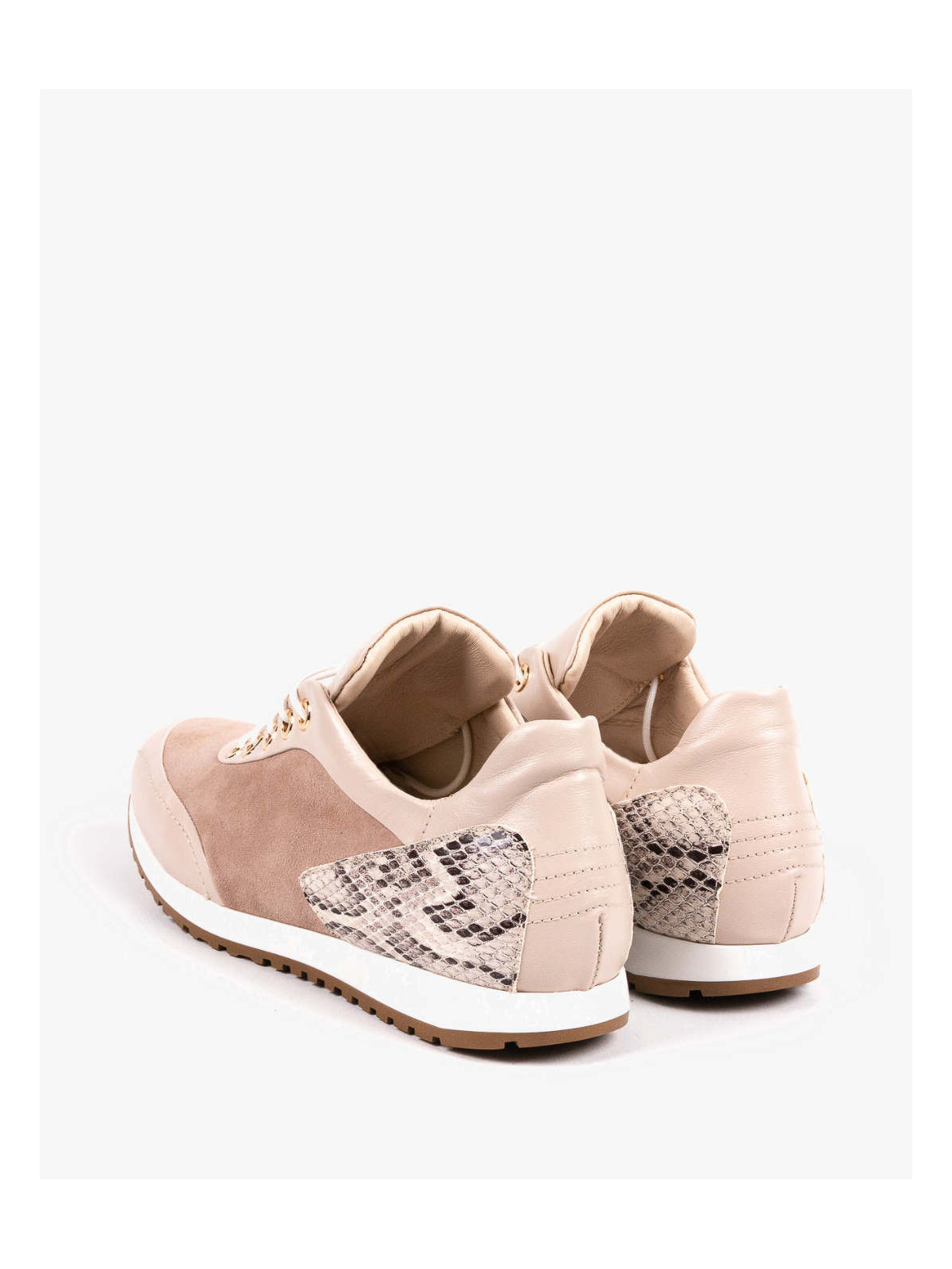 Beżowe adidasy damskie skórzane