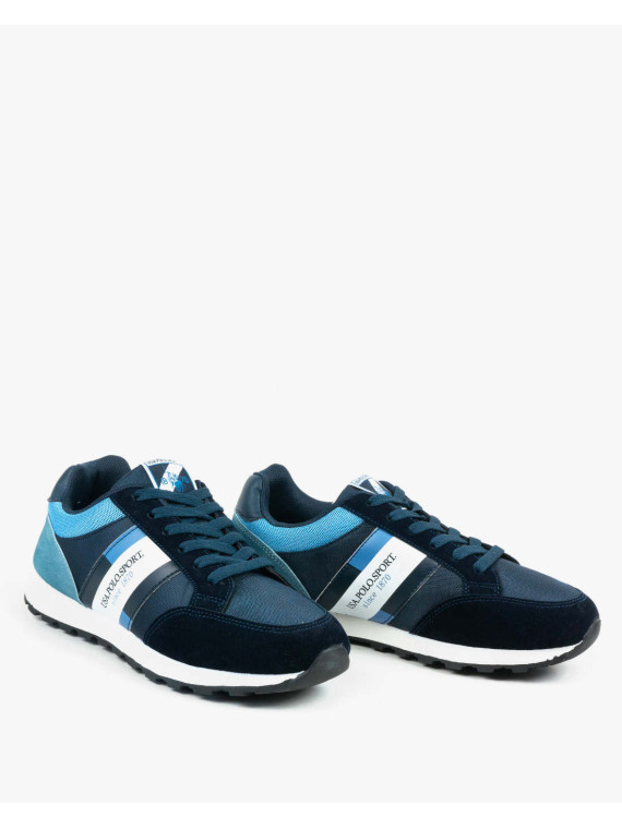 Niebieskie półbuty męskie skórzane