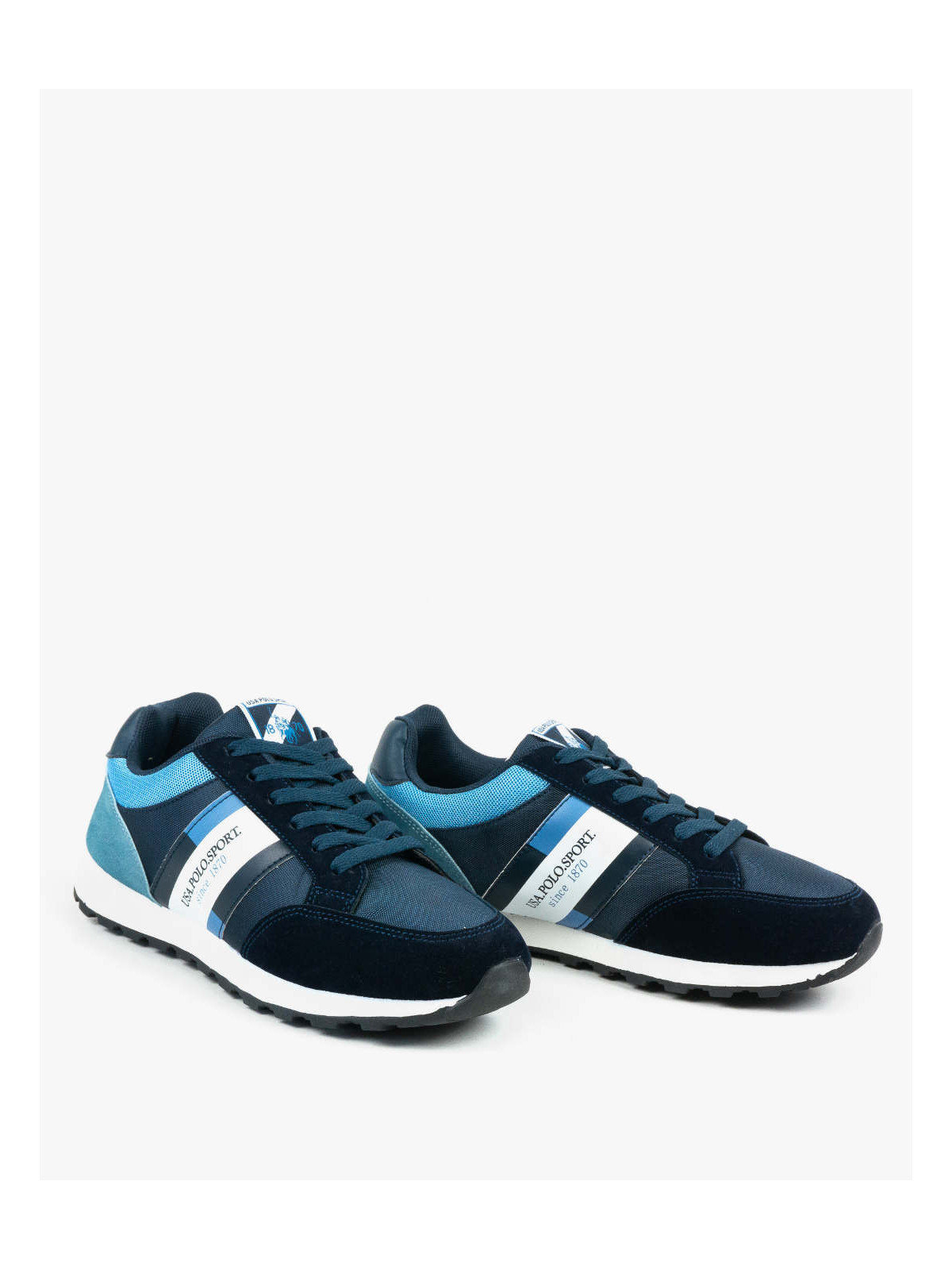 Niebieskie półbuty męskie skórzane