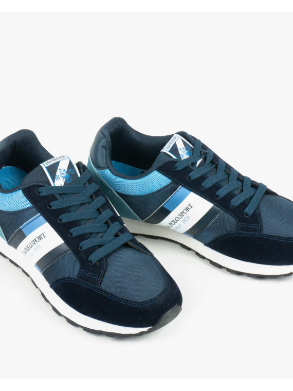 Niebieskie półbuty męskie skórzane