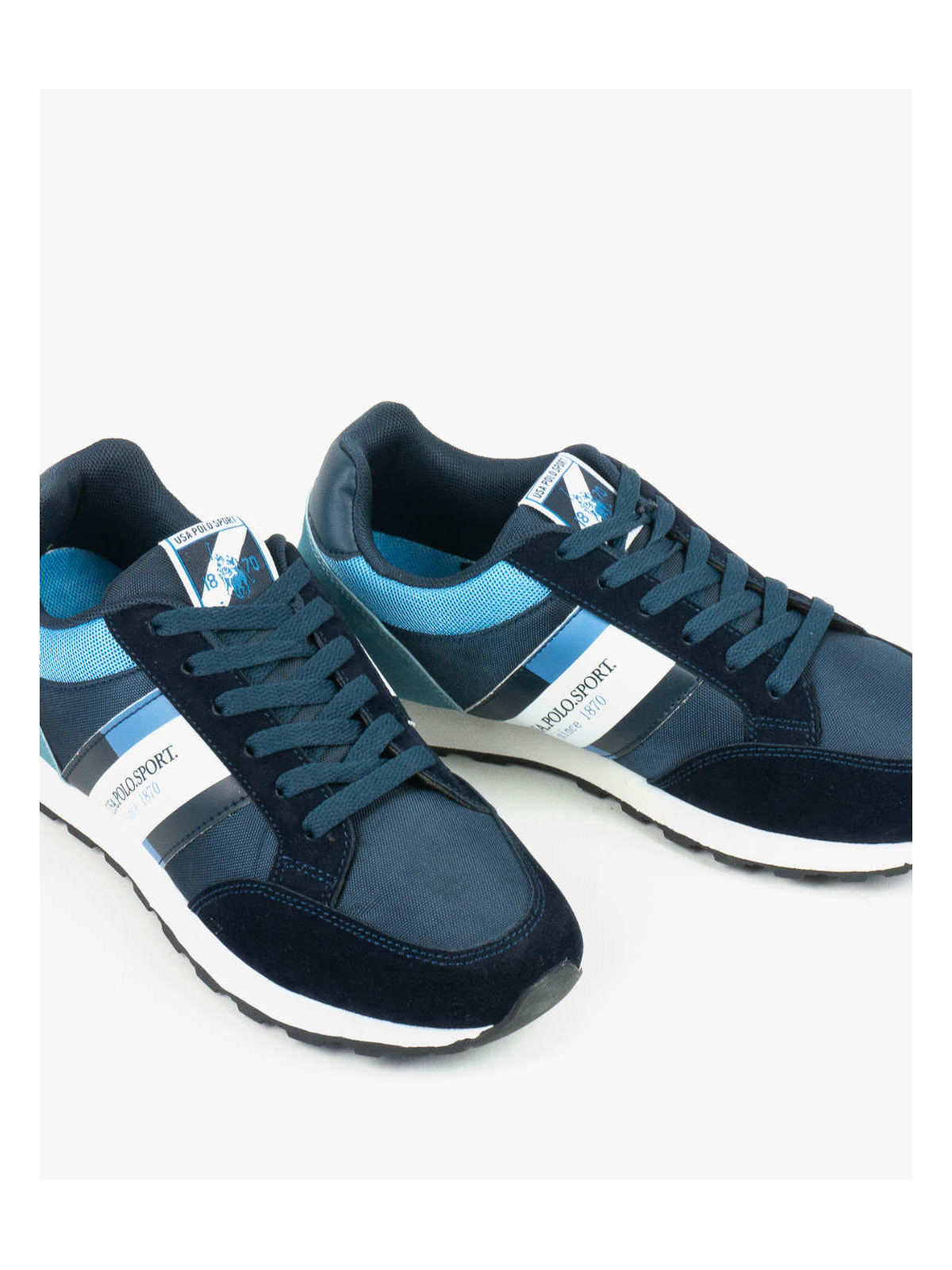 Niebieskie półbuty męskie skórzane