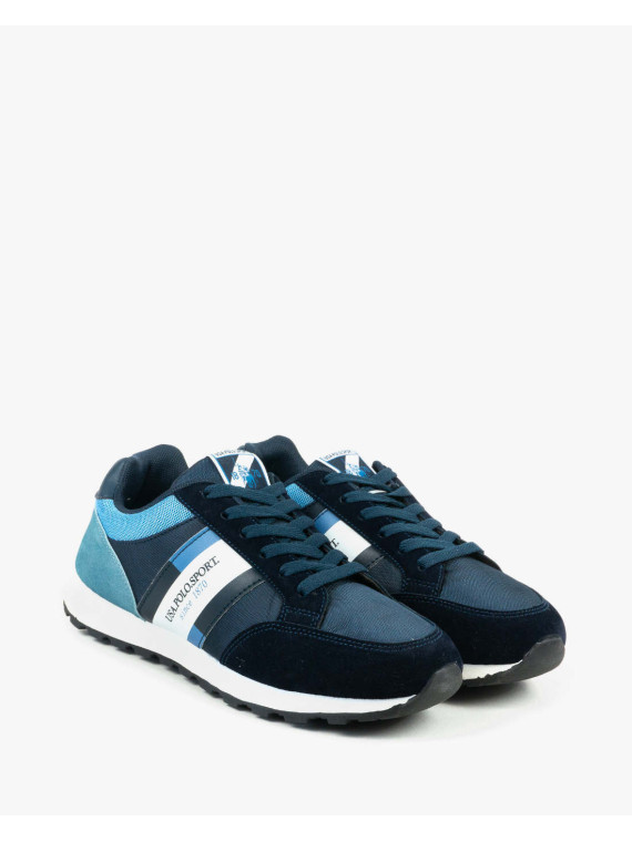 Niebieskie półbuty męskie skórzane