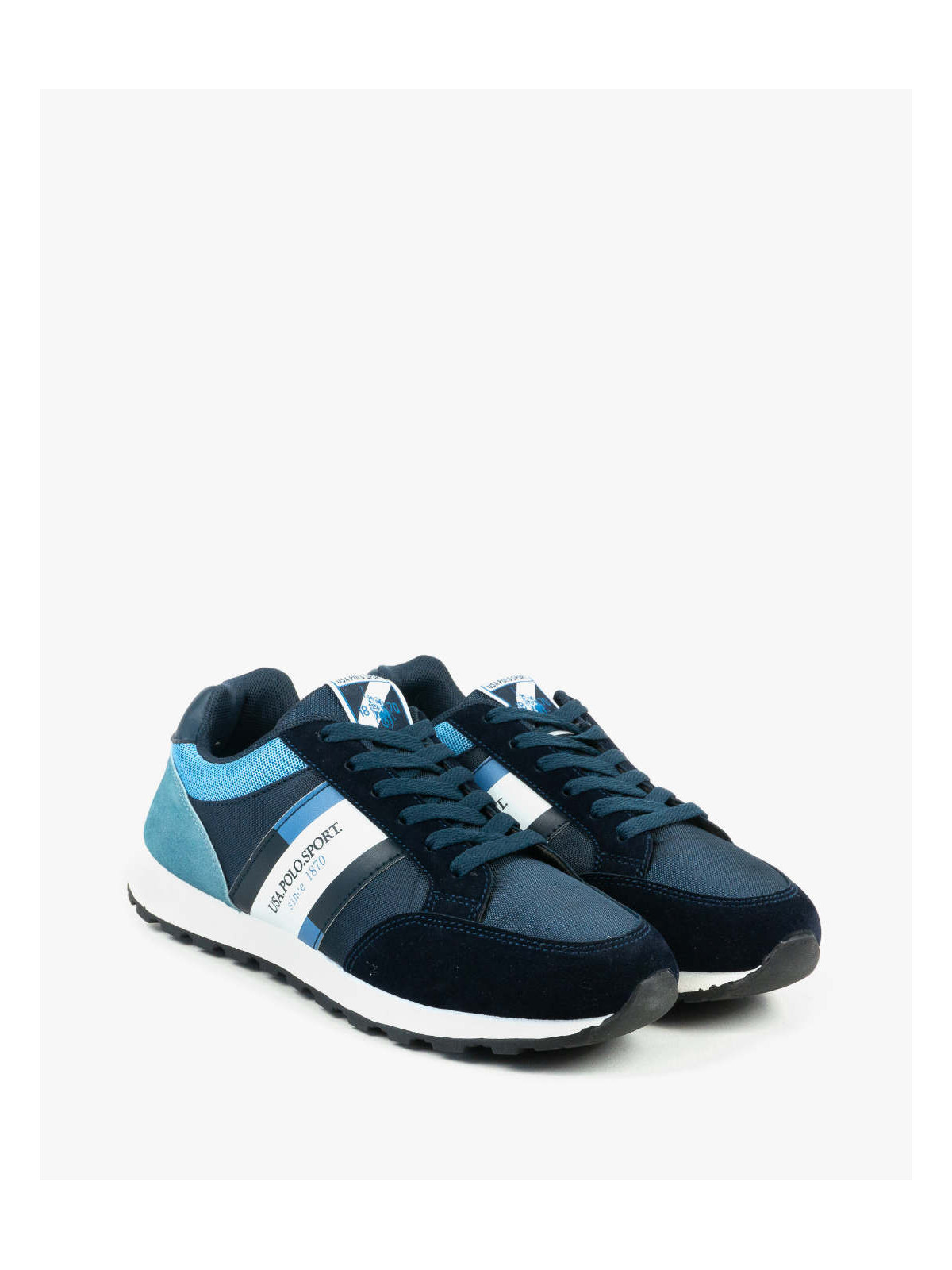 Niebieskie półbuty męskie skórzane