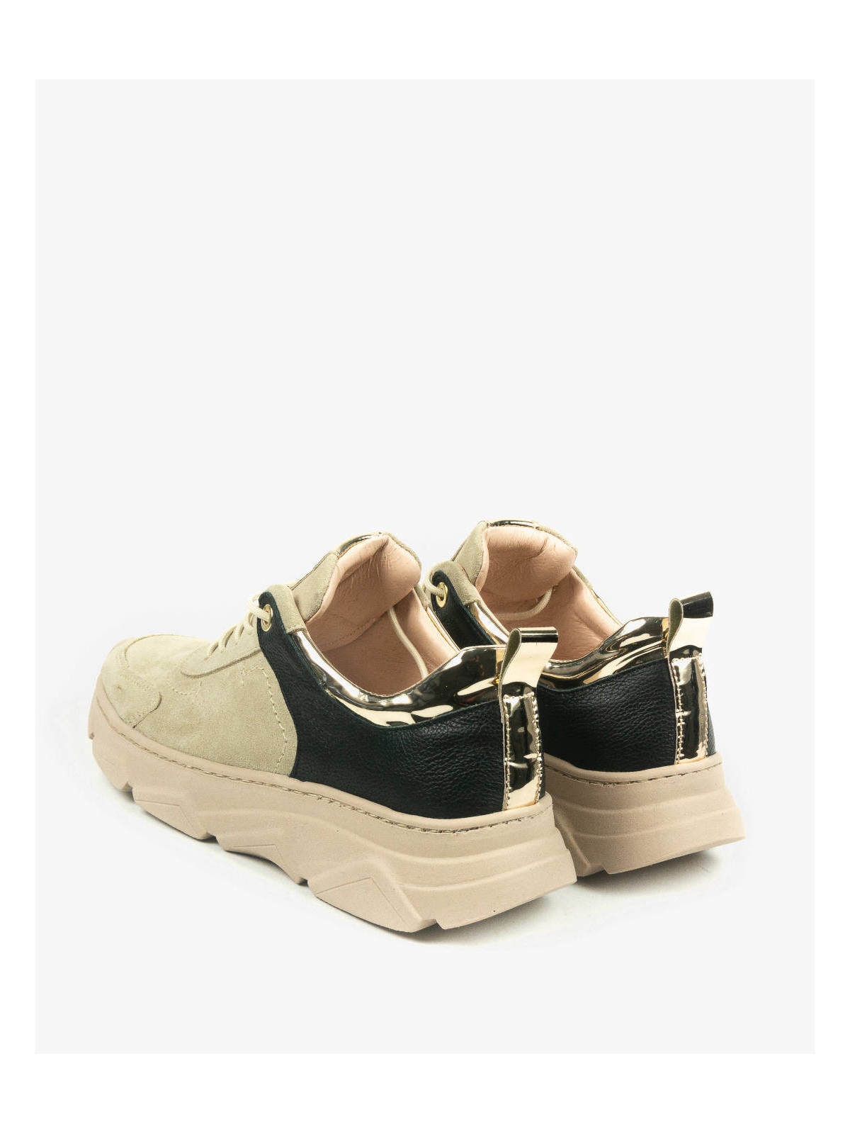 Beżowe adidasy damskie skórzane