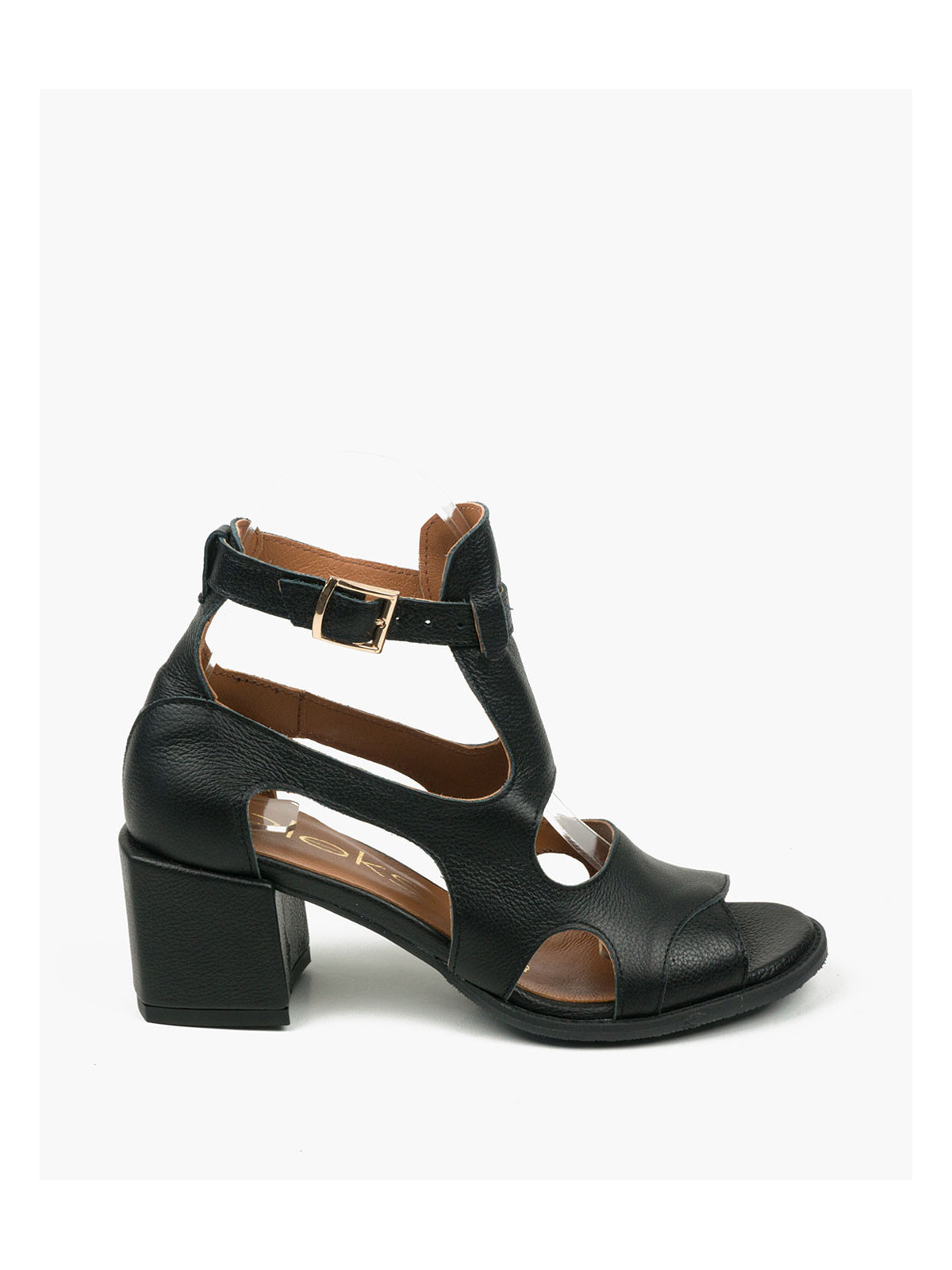 Czarne sandały damskie skórzane