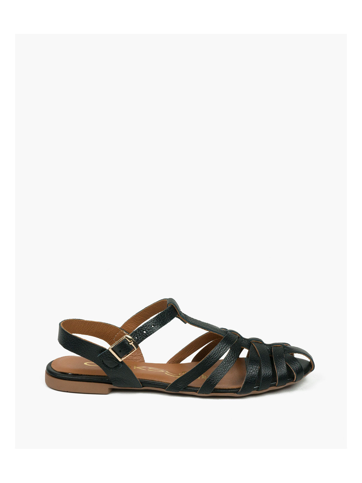 Czarne sandały damskie skórzane