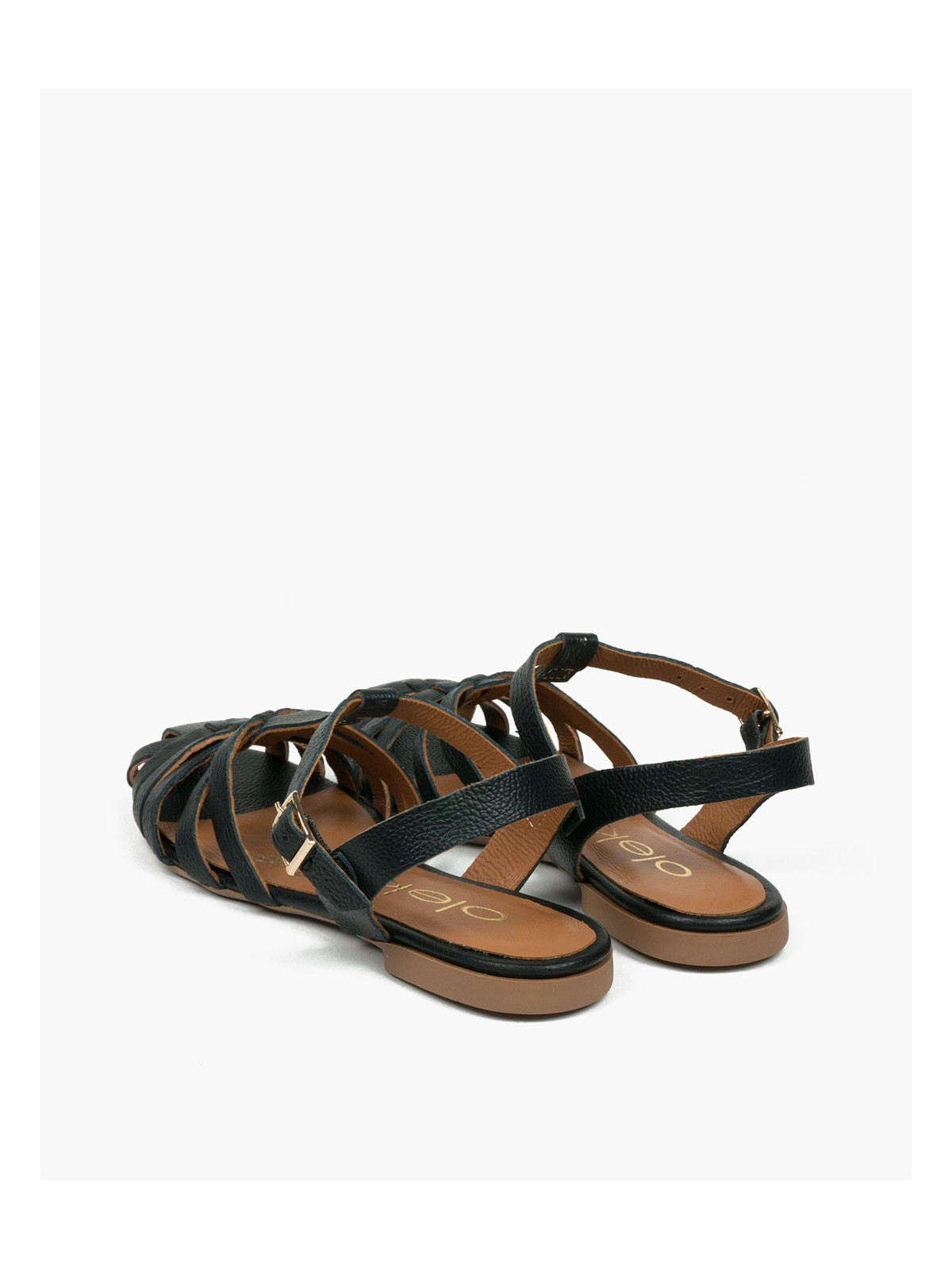 Czarne sandały damskie skórzane