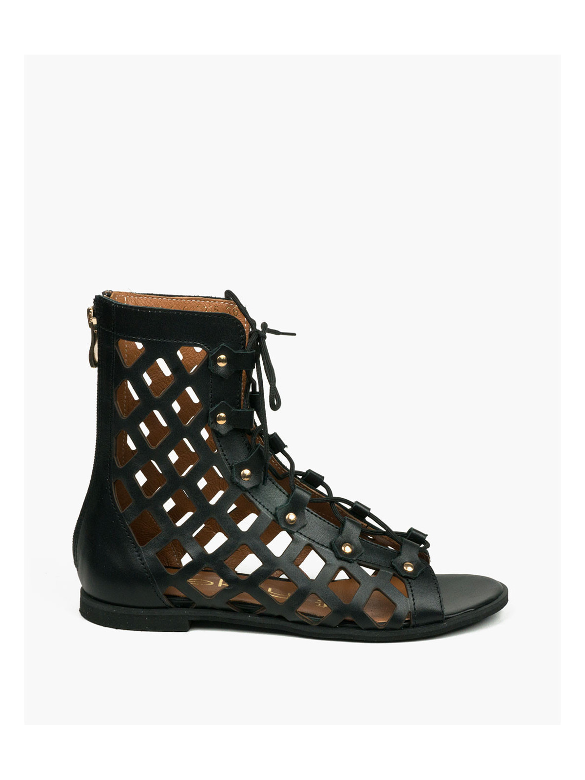 Czarne sandały damskie skórzane