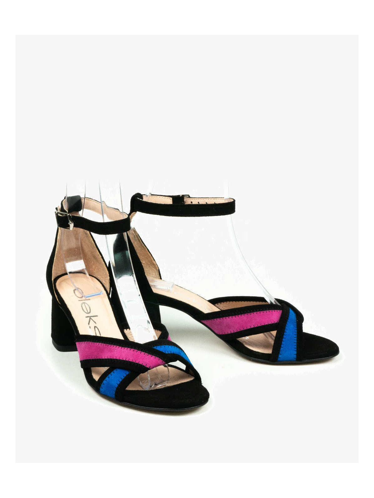 Czarne sandały damskie skórzane