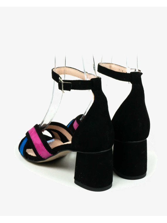 Czarne sandały damskie skórzane