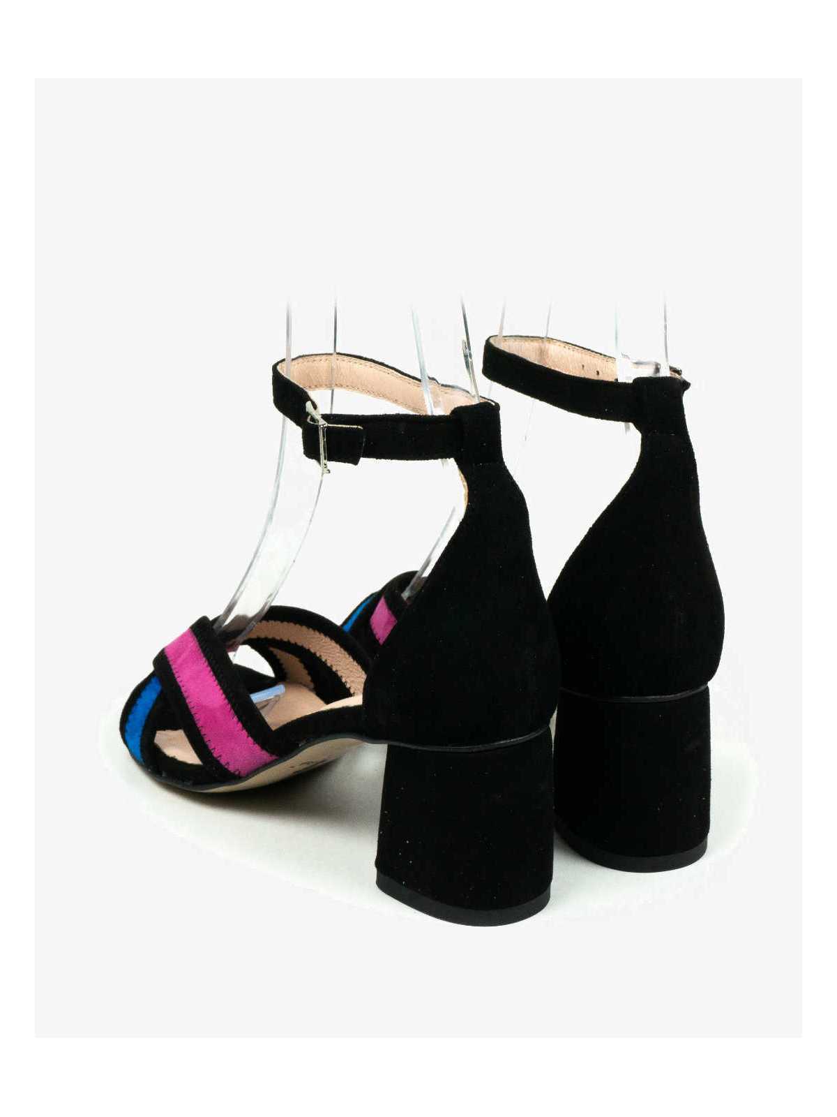 Czarne sandały damskie skórzane