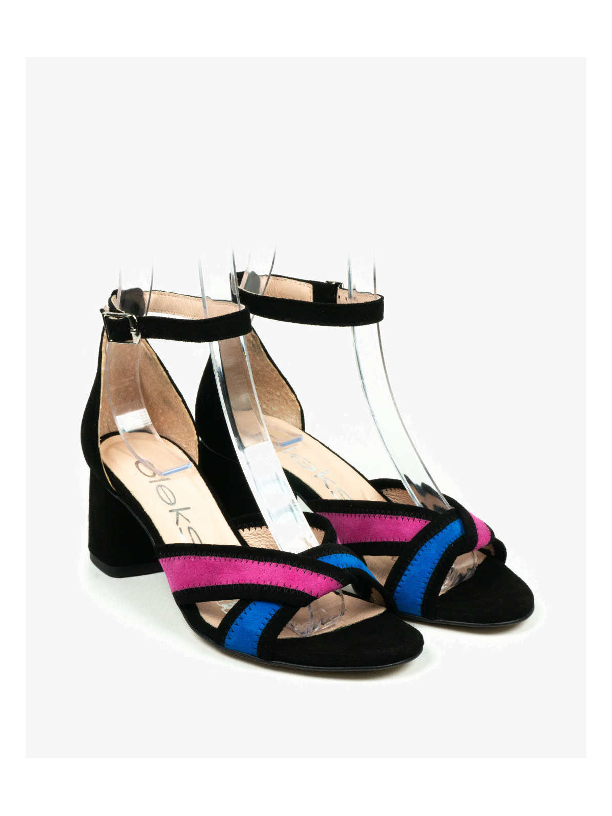 Czarne sandały damskie skórzane