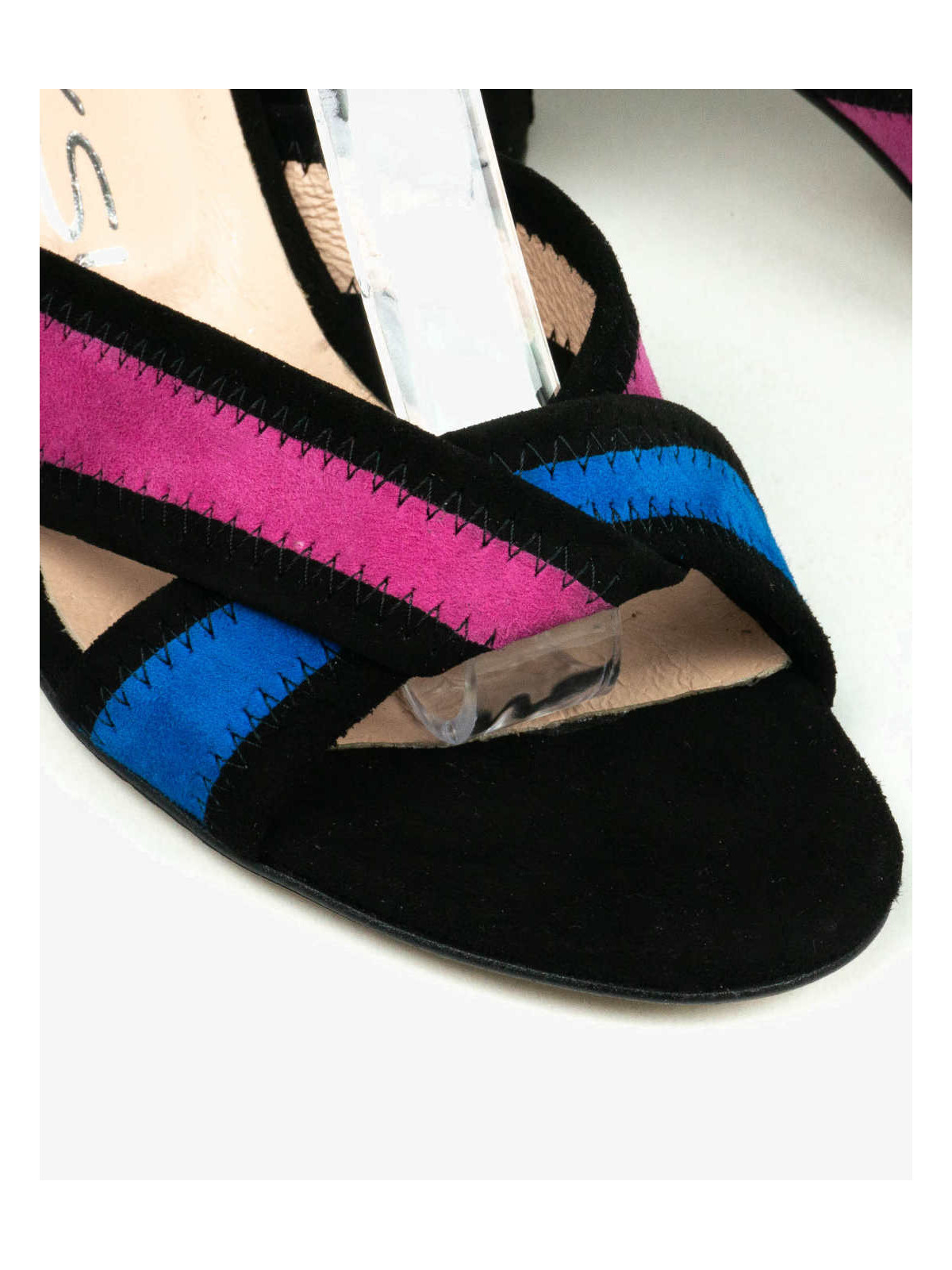 Czarne sandały damskie skórzane