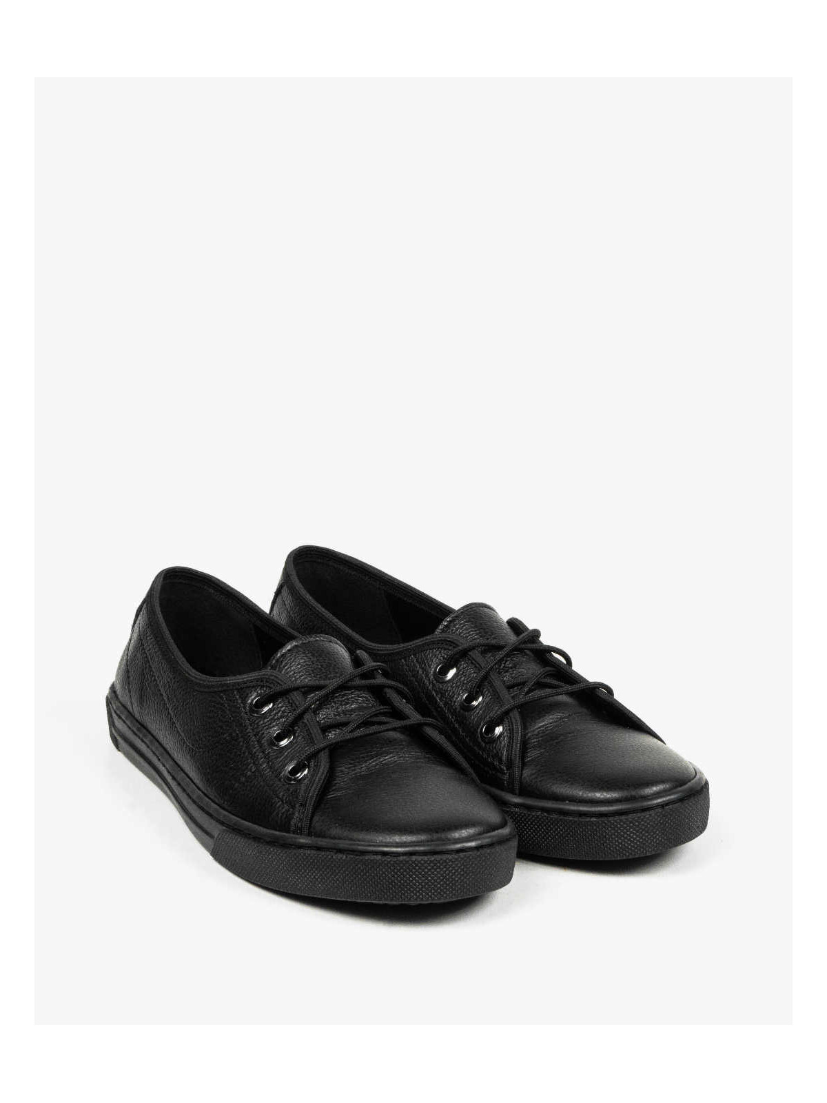 Czarne trampki damskie skórzane