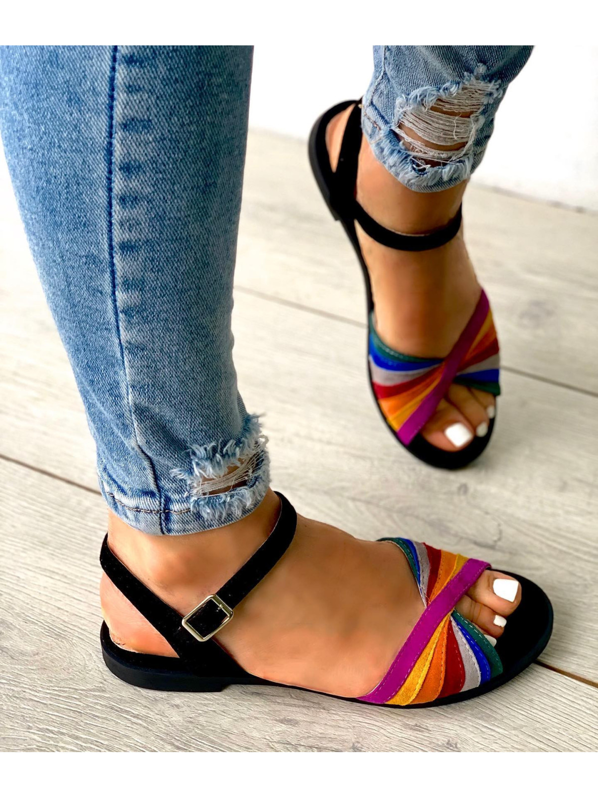 Sandały damskie skórzane