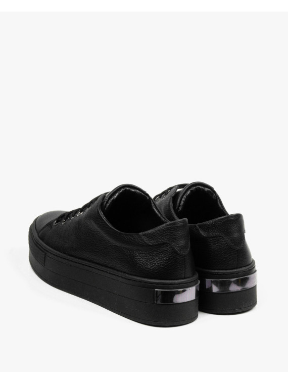Czarne trampki damskie skórzane