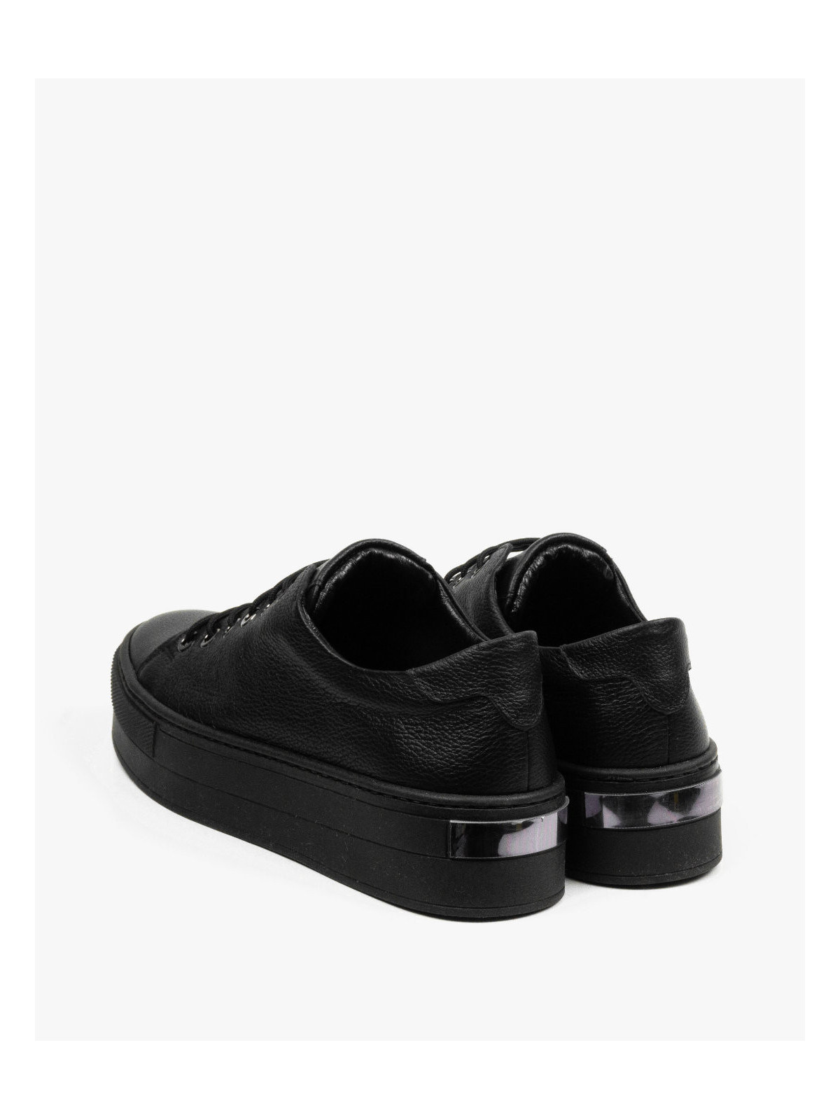 Czarne trampki damskie skórzane