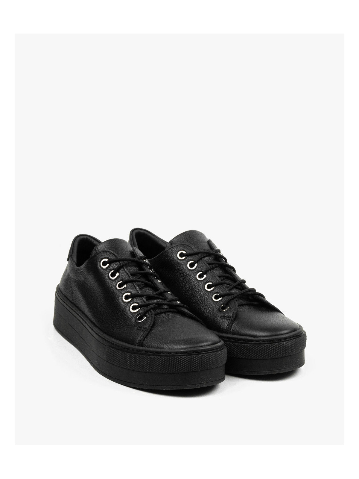 Czarne trampki damskie skórzane