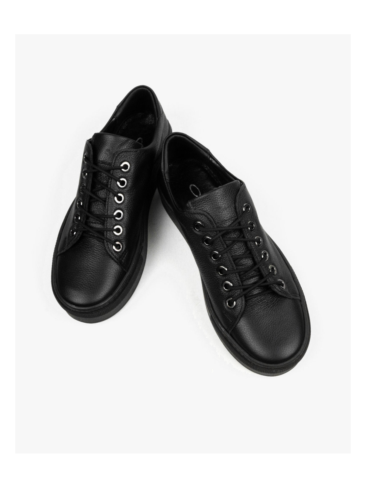 Czarne trampki damskie skórzane