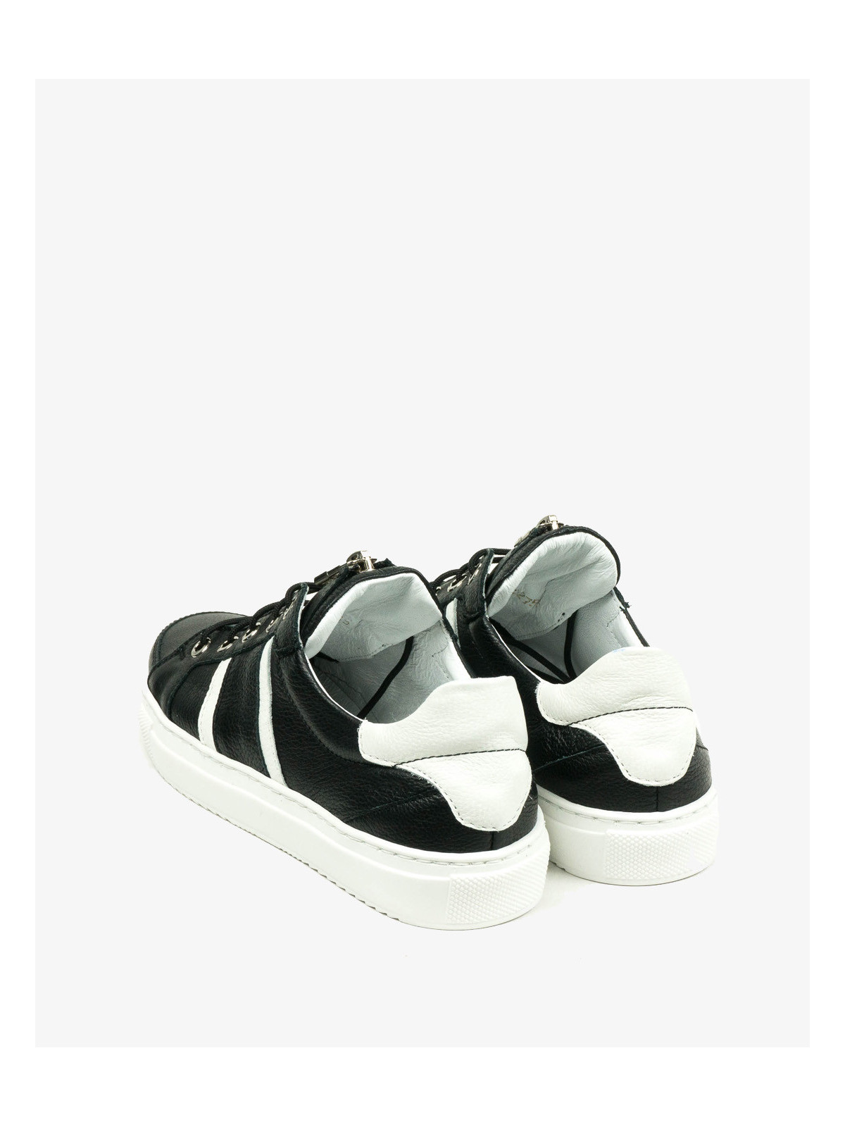 Czarne trampki damskie skórzane