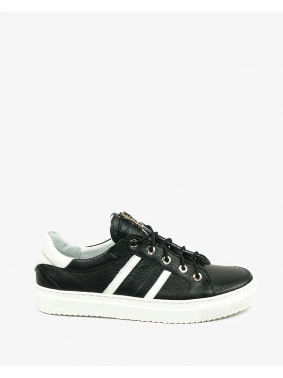 Czarne trampki damskie skórzane