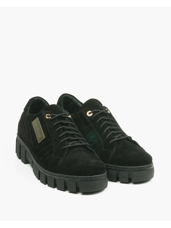 Czarne trampki damskie skórzane