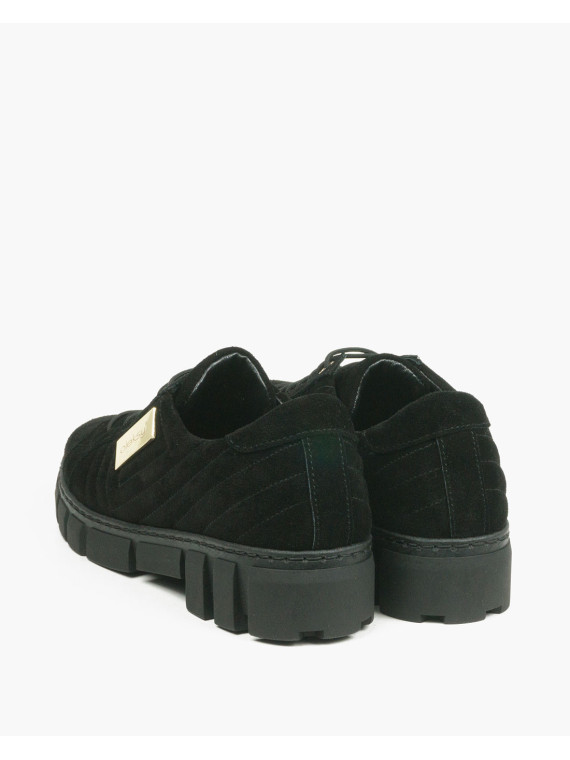 Czarne trampki damskie skórzane