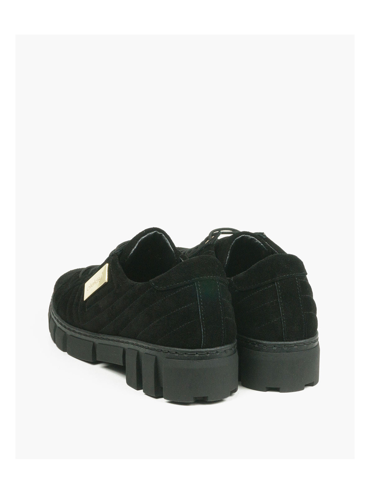 Czarne trampki damskie skórzane