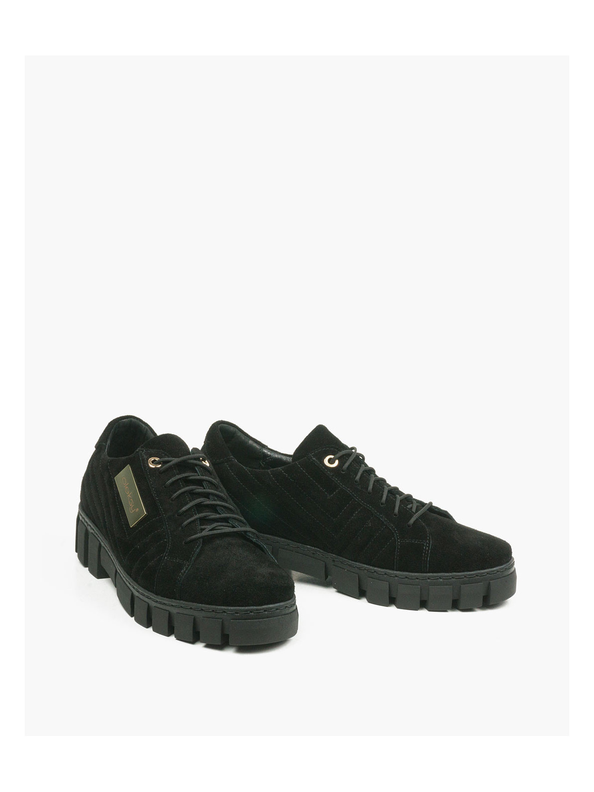 Czarne trampki damskie skórzane