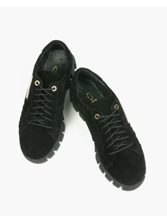 Czarne trampki damskie skórzane