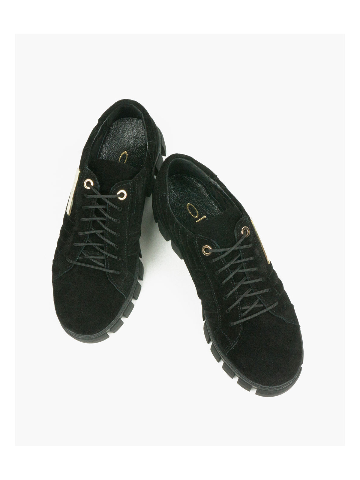 Czarne trampki damskie skórzane