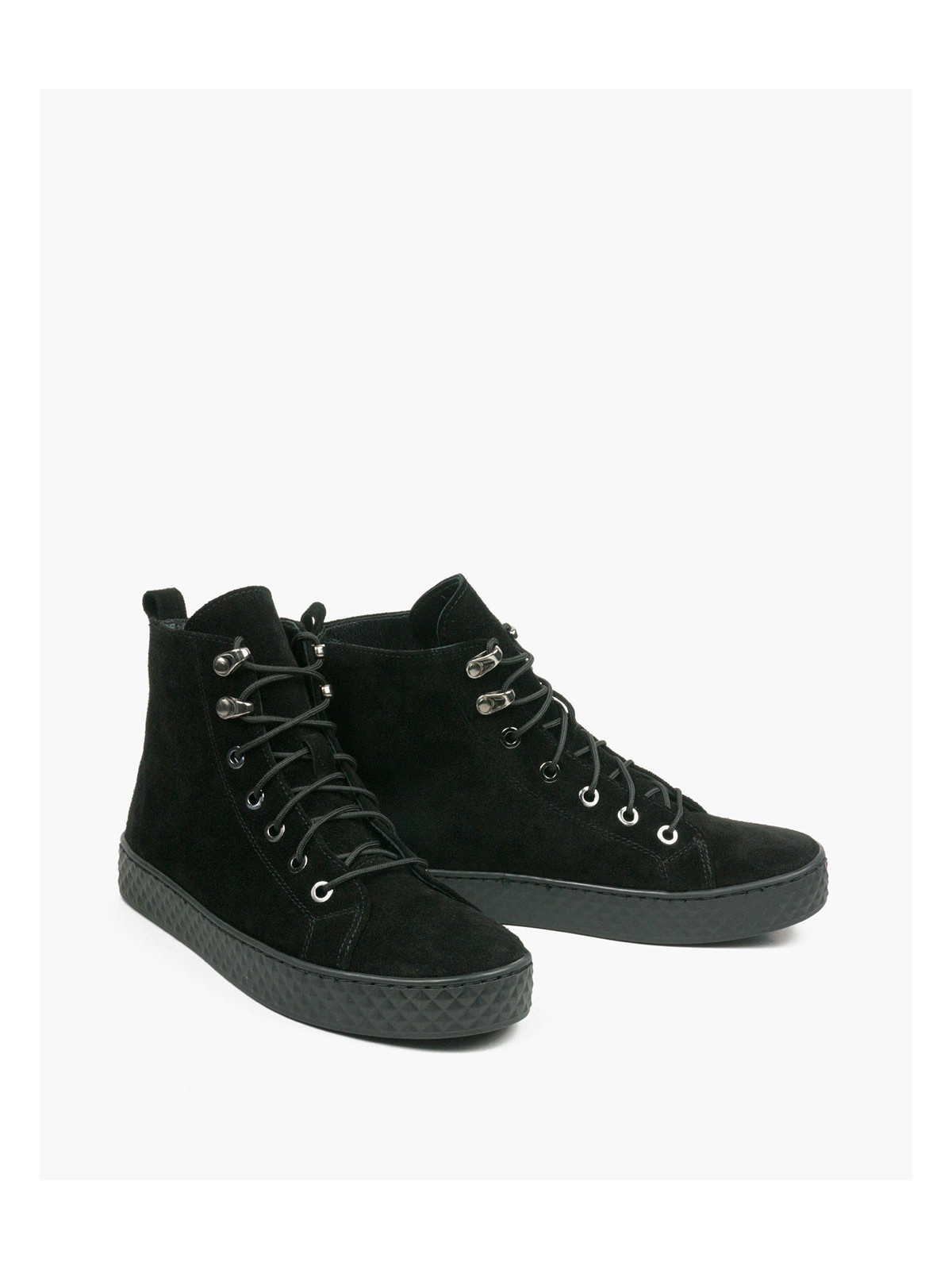 Czarne trampki damskie skórzane