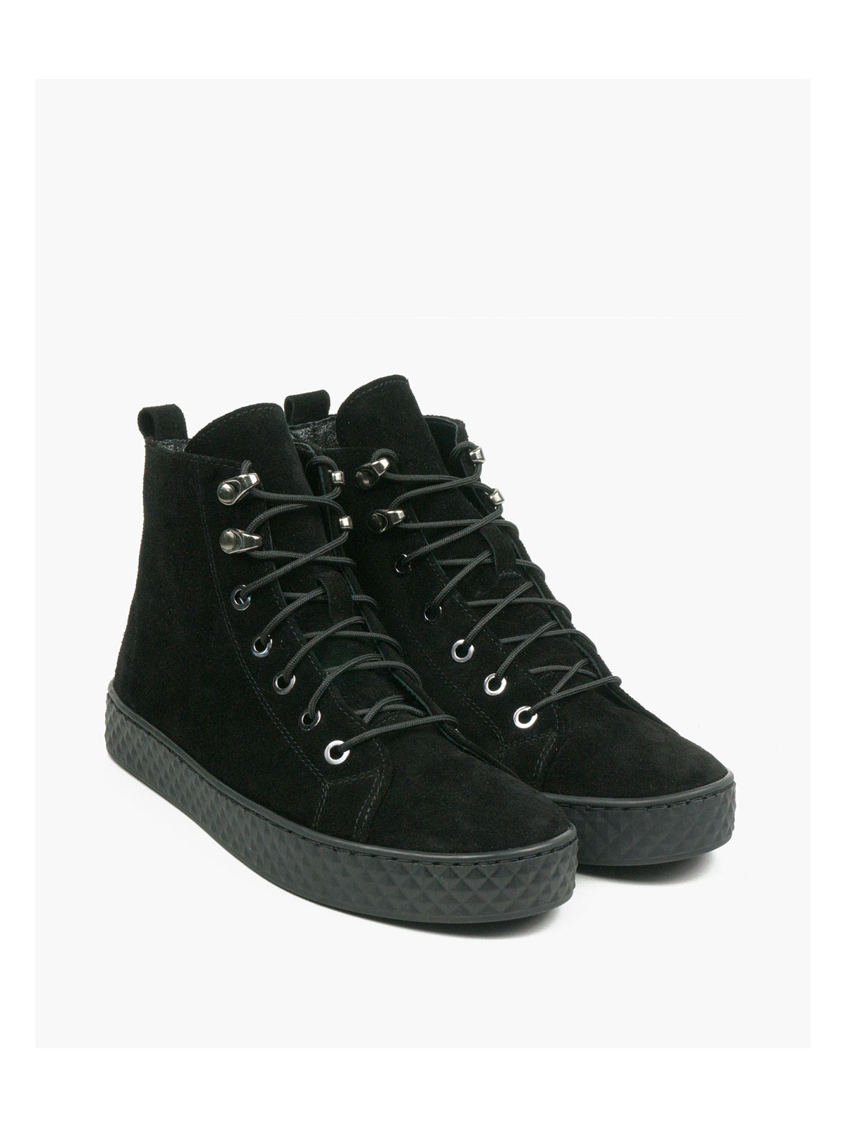 Czarne trampki damskie skórzane