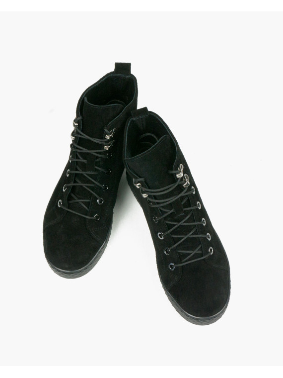 Czarne trampki damskie skórzane