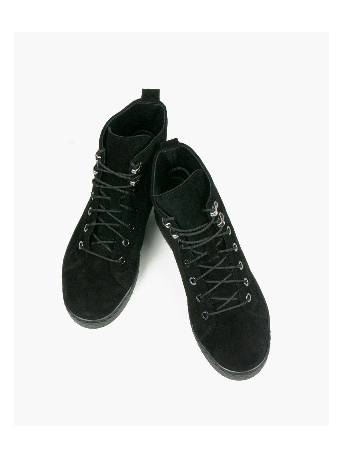 Czarne trampki damskie skórzane