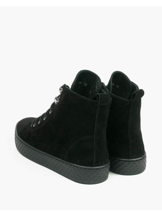 Czarne trampki damskie skórzane