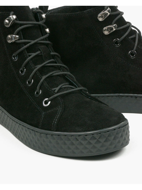 Czarne trampki damskie skórzane