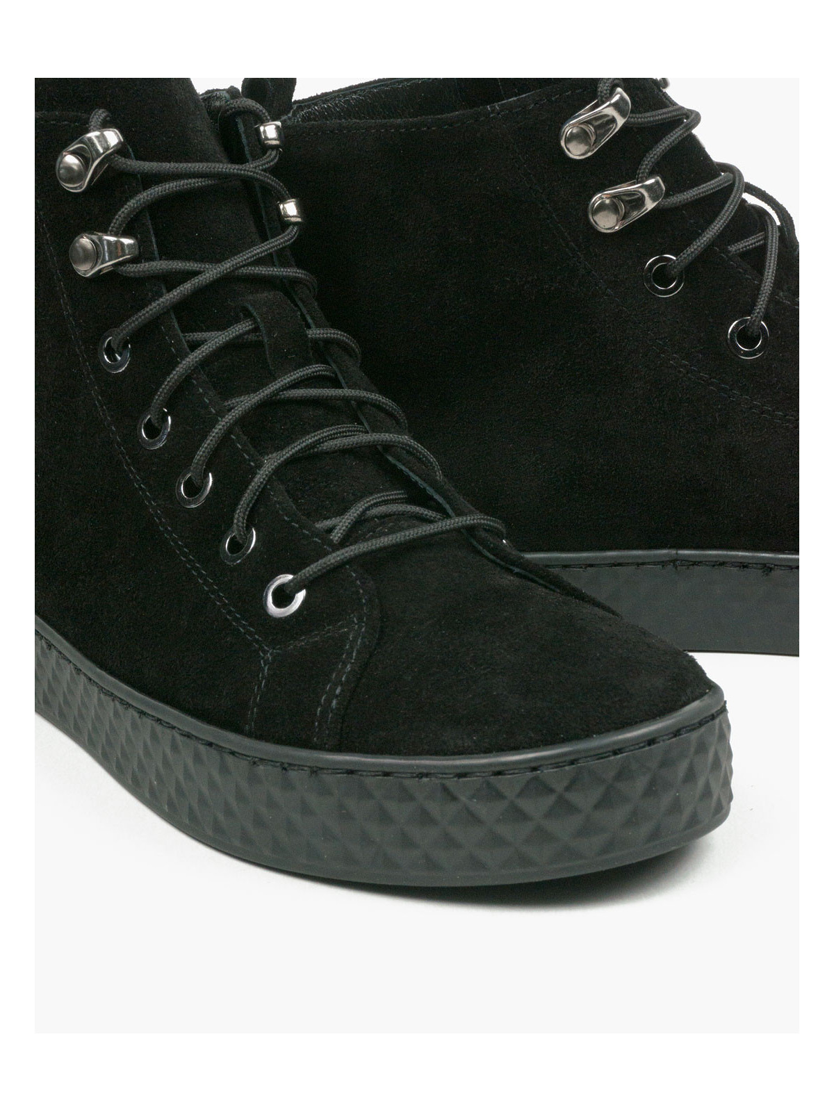 Czarne trampki damskie skórzane