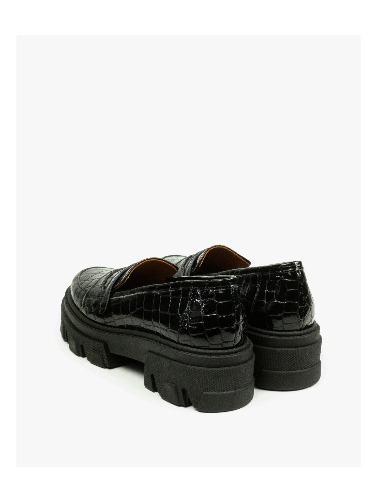 Czarne półbuty damskie skórzane