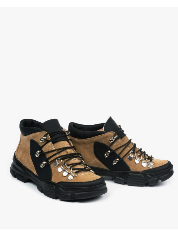 Beżowe adidasy damskie skórzane